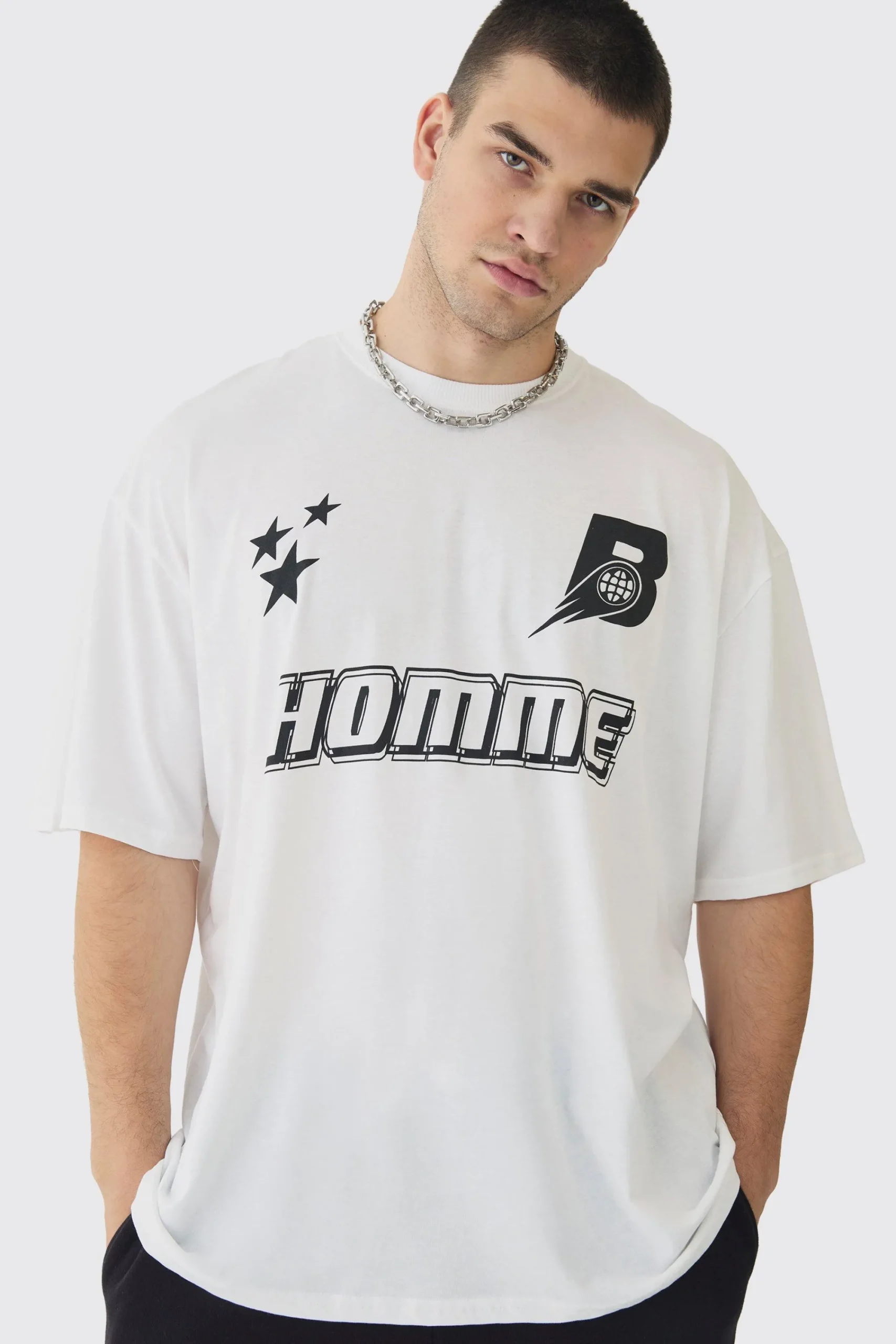 Tall Homme Star Print Graphic T-Shirt | UK^boohooMAN Best