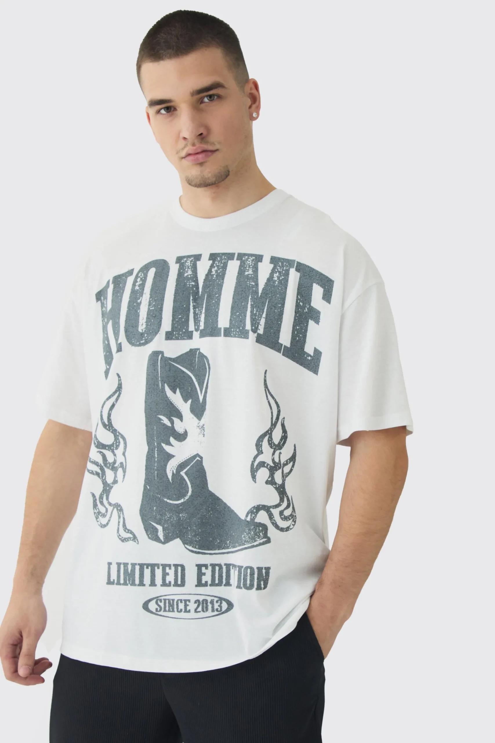 Tall Homme Western Oversized T-Shirt | UK^boohooMAN Sale
