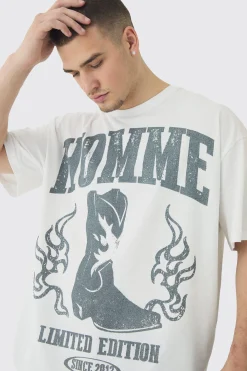 Tall Homme Western Oversized T-Shirt | UK^boohooMAN Sale