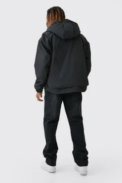 boohooMAN Tall Hooded Utility Tech Parka Jacket In | UK| Coats & Jackets