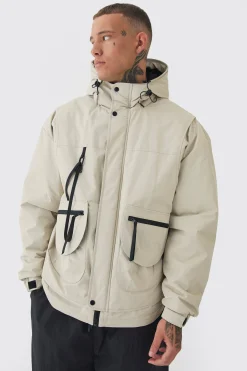 boohooMAN Tall Hooded Utility Tech Parka Jacket In | UK| Coats & Jackets