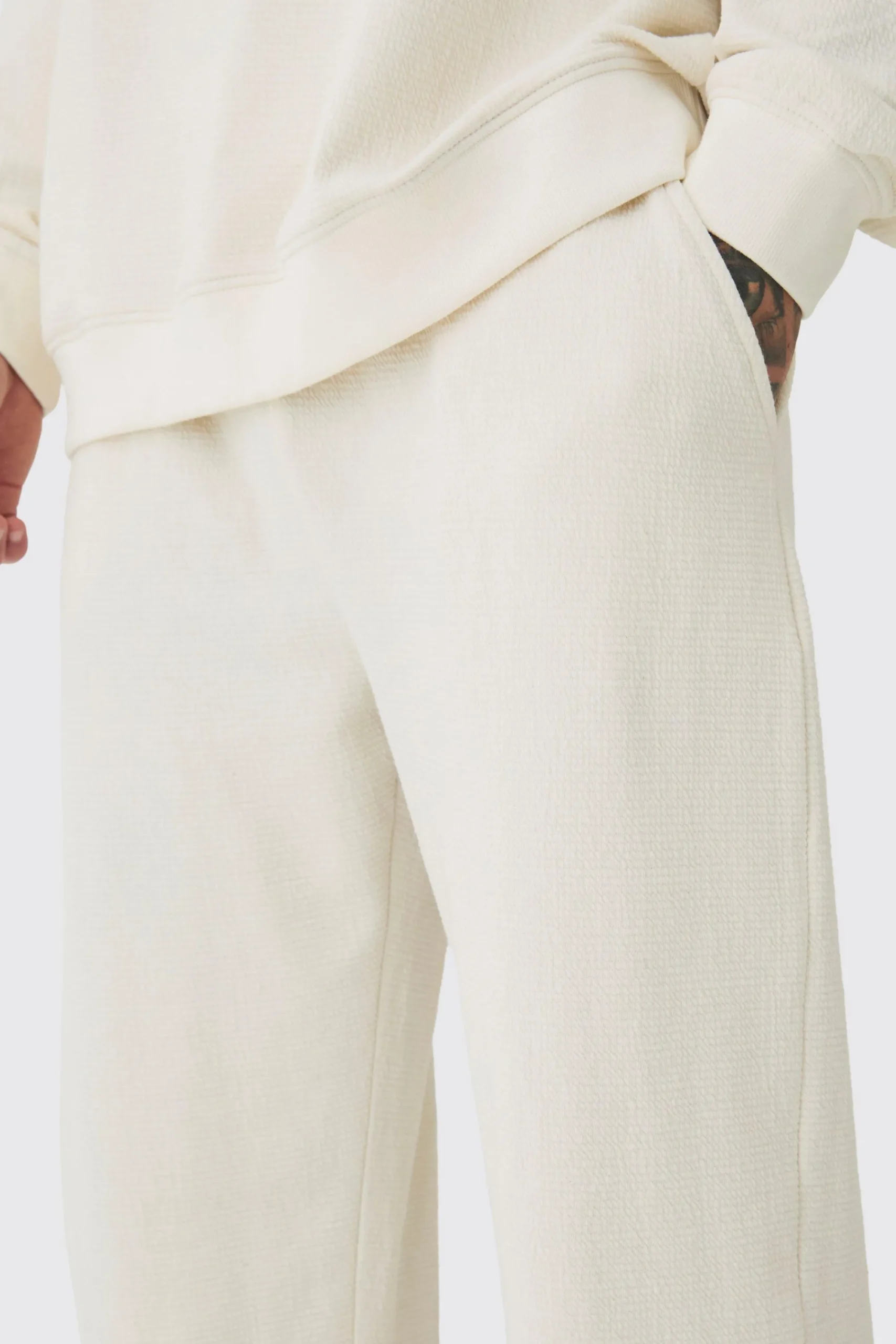 boohooMAN Tall Jacquard Knit Drawcord Joggers | UK| Trousers|Joggers