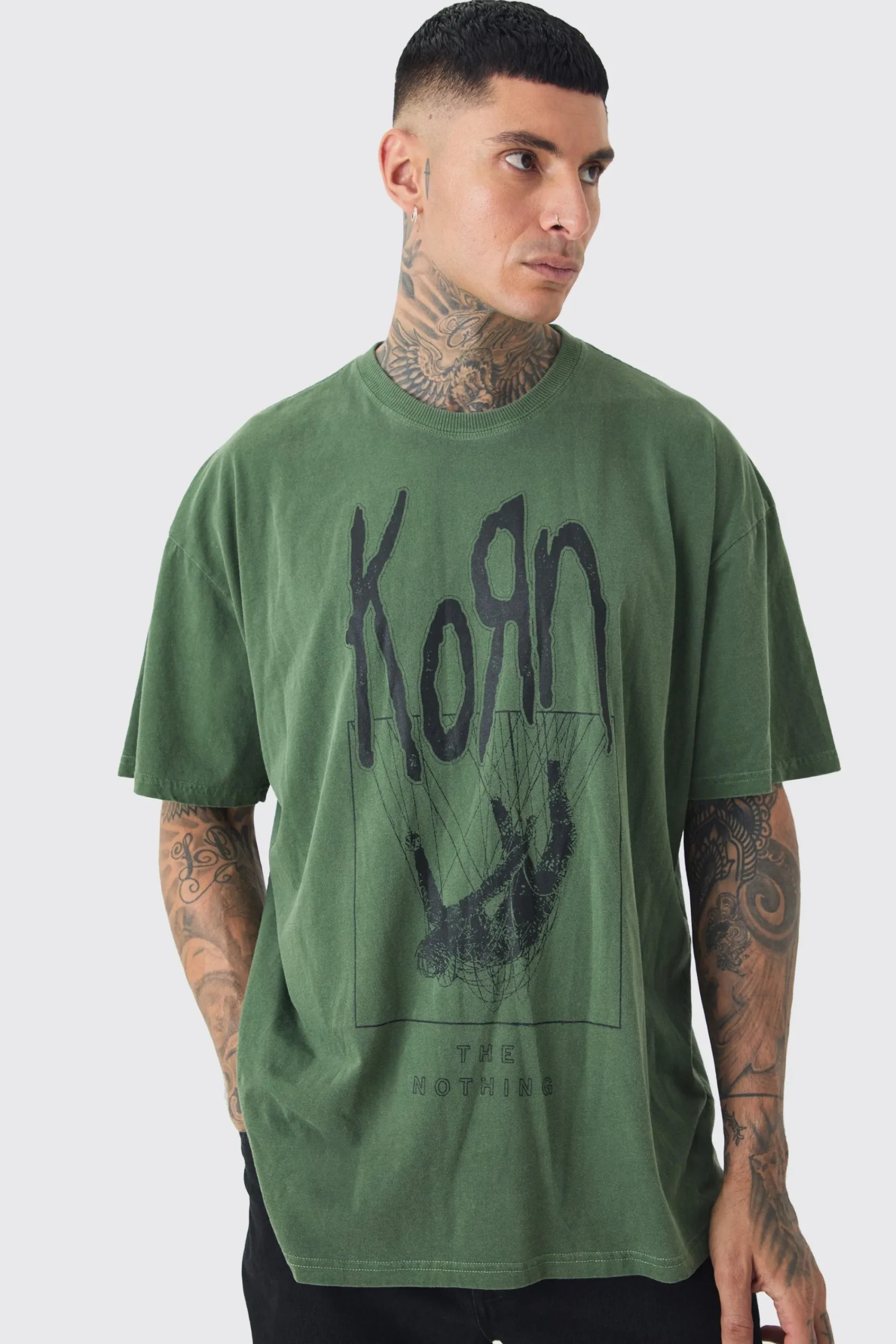 Tall Korn License Print T-shirt In | UK^boohooMAN Best