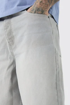 boohooMAN Tall Long Line Denim Jorts In Wash | UK| Shorts