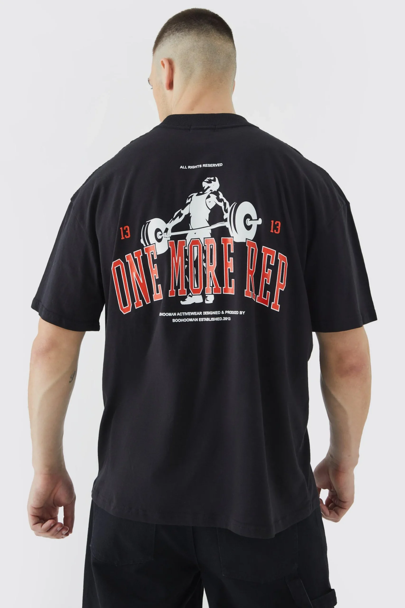 Tall Man Active One More Rep Oversized T-shirt | UK^boohooMAN New