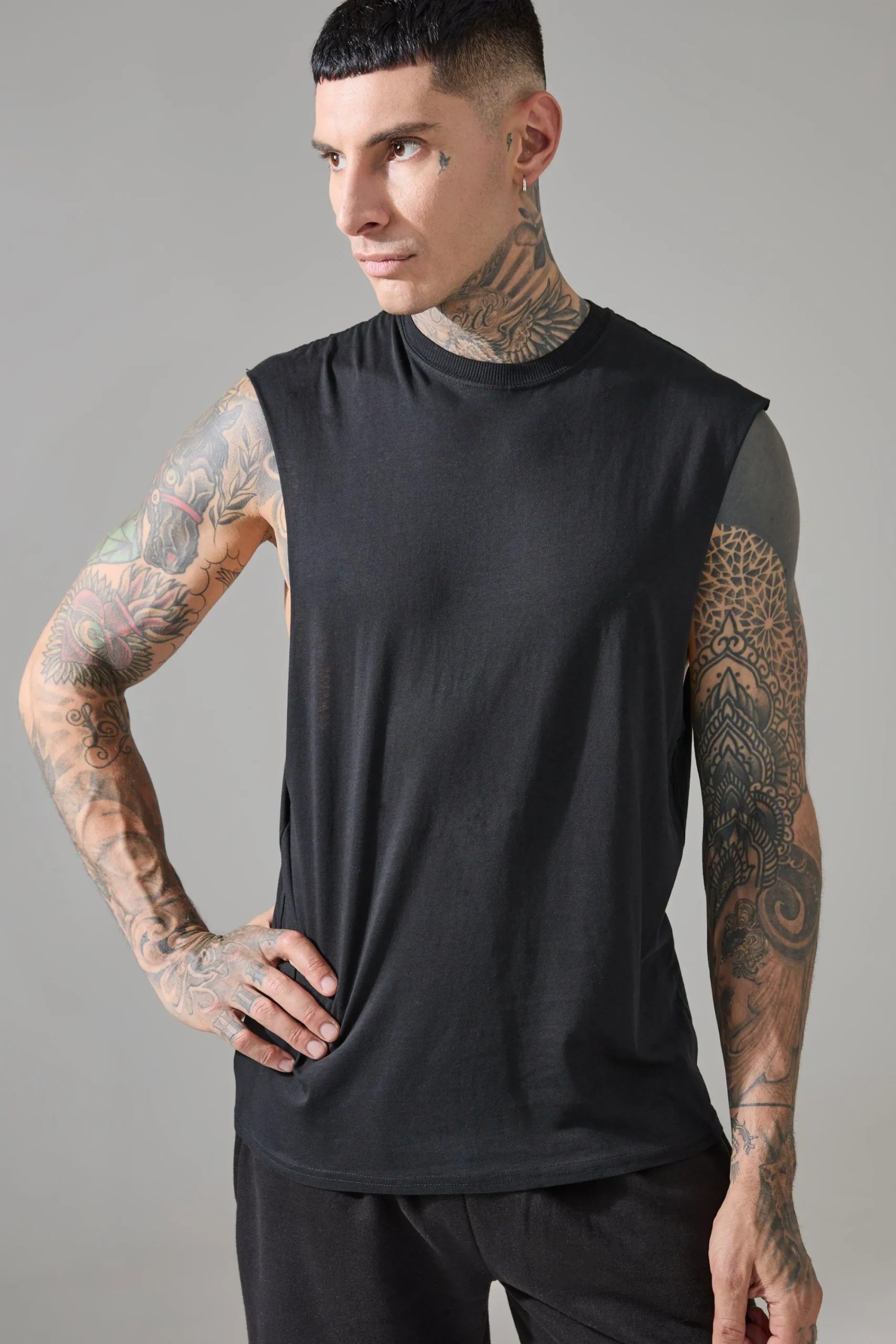 Tall Man Active One More Rep Regular Fit Droparm Tank | UK^boohooMAN Sale