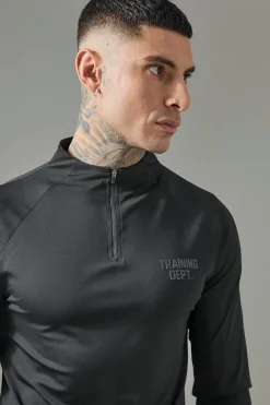 boohooMAN Tall Man Active Training Dept Muscle Fit 1/4 Zip | UK| Hoodies & Sweatshirts