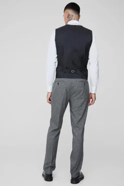 boohooMAN Tall Mini Dogtooth Waistcoat | UK| Suits & Tailoring|Sets & Co-Ords