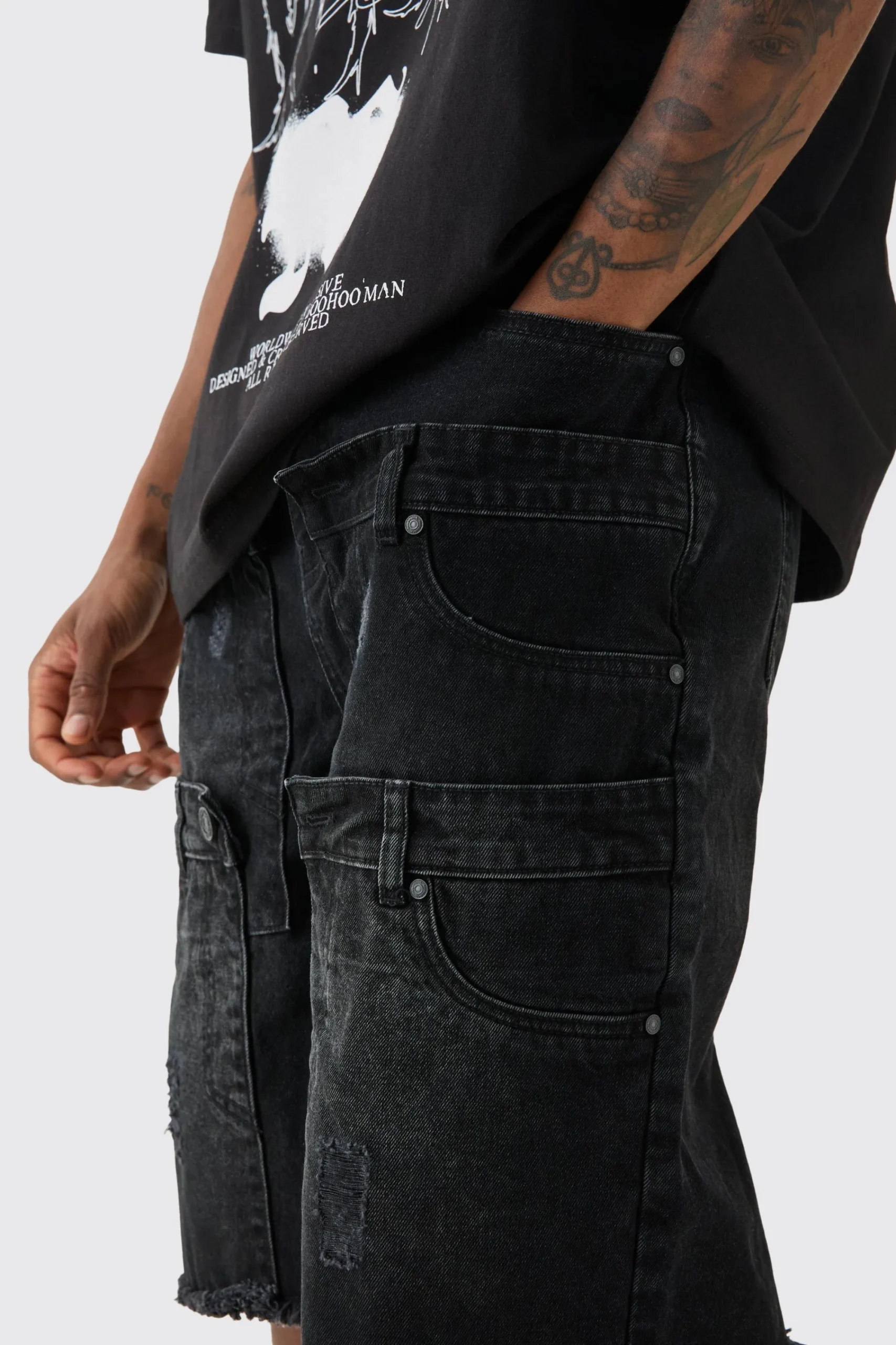 boohooMAN Tall Multi Waistband Relaxed Fit Denim Shorts | UK| Shorts