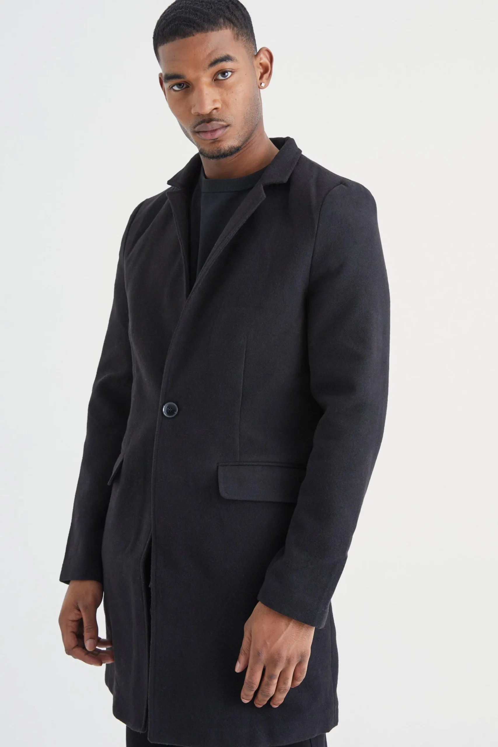 boohooMAN Tall Notch Collar Smart Overcoat | UK| Coats & Jackets