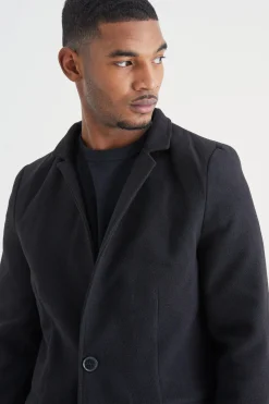 boohooMAN Tall Notch Collar Smart Overcoat | UK| Coats & Jackets