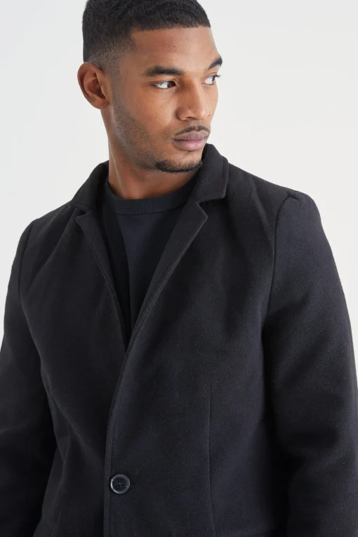 boohooMAN Tall Notch Collar Smart Overcoat | UK| Coats & Jackets