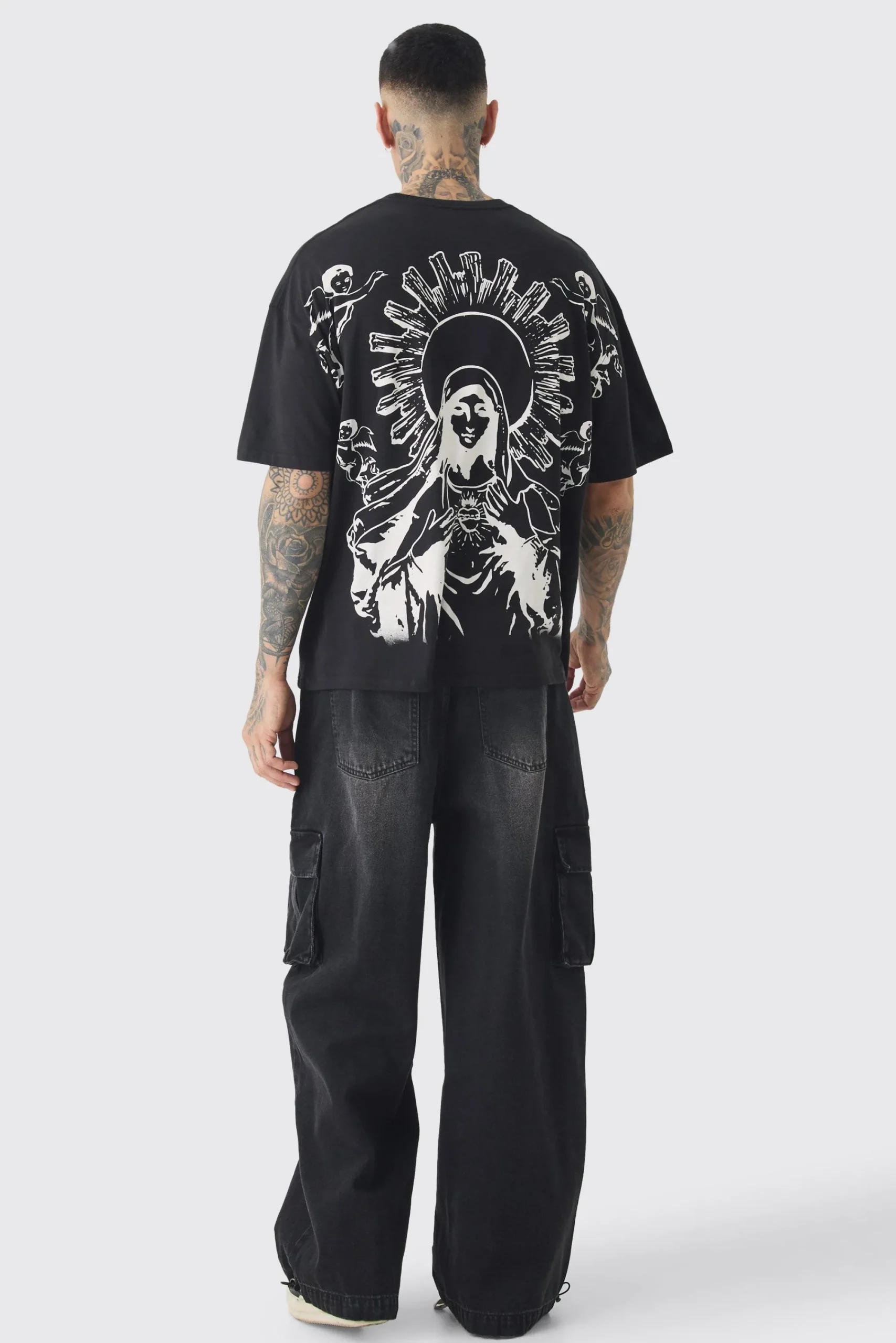 Tall Over The Seam Renaissance Back Print T-shirt In | UK^boohooMAN Discount
