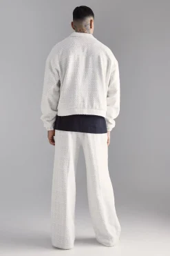 boohooMAN Tall Oversized Boxy Boucle Zip Through Jacket | UK| Coats & Jackets