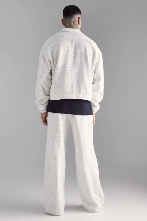 boohooMAN Tall Oversized Boxy Boucle Zip Through Jacket | UK| Coats & Jackets