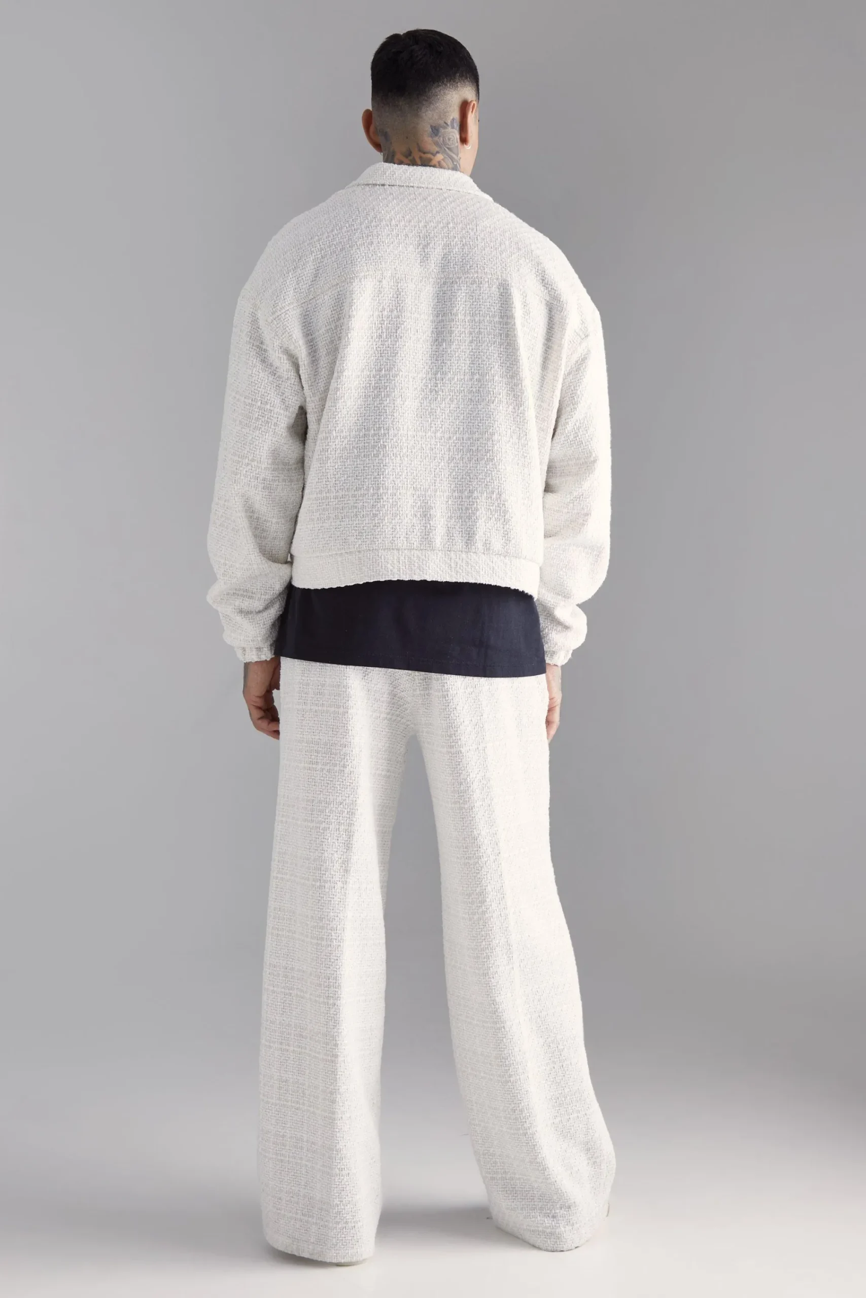 boohooMAN Tall Oversized Boxy Boucle Zip Through Jacket | UK| Coats & Jackets