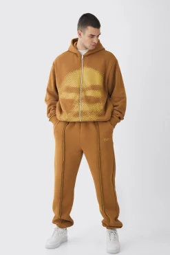 boohooMAN Tall Oversized Boxy Grafiti Print Hooded Relaxed Jogger Tracksuit | UK| Tracksuits