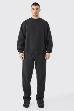 boohooMAN Tall Oversized Boxy Sweatshirt Tracksuit | UK| Tracksuits