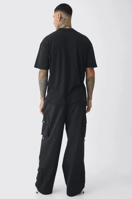 Tall Oversized Extended Neck Cherub Large Scale Print T-Shirt | UK^boohooMAN Outlet