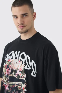 Tall Oversized Fearless Floral Balaclava | UK^boohooMAN Discount