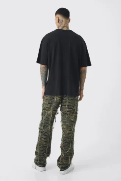 Tall Oversized Floral Mask T-shirt | UK^boohooMAN New