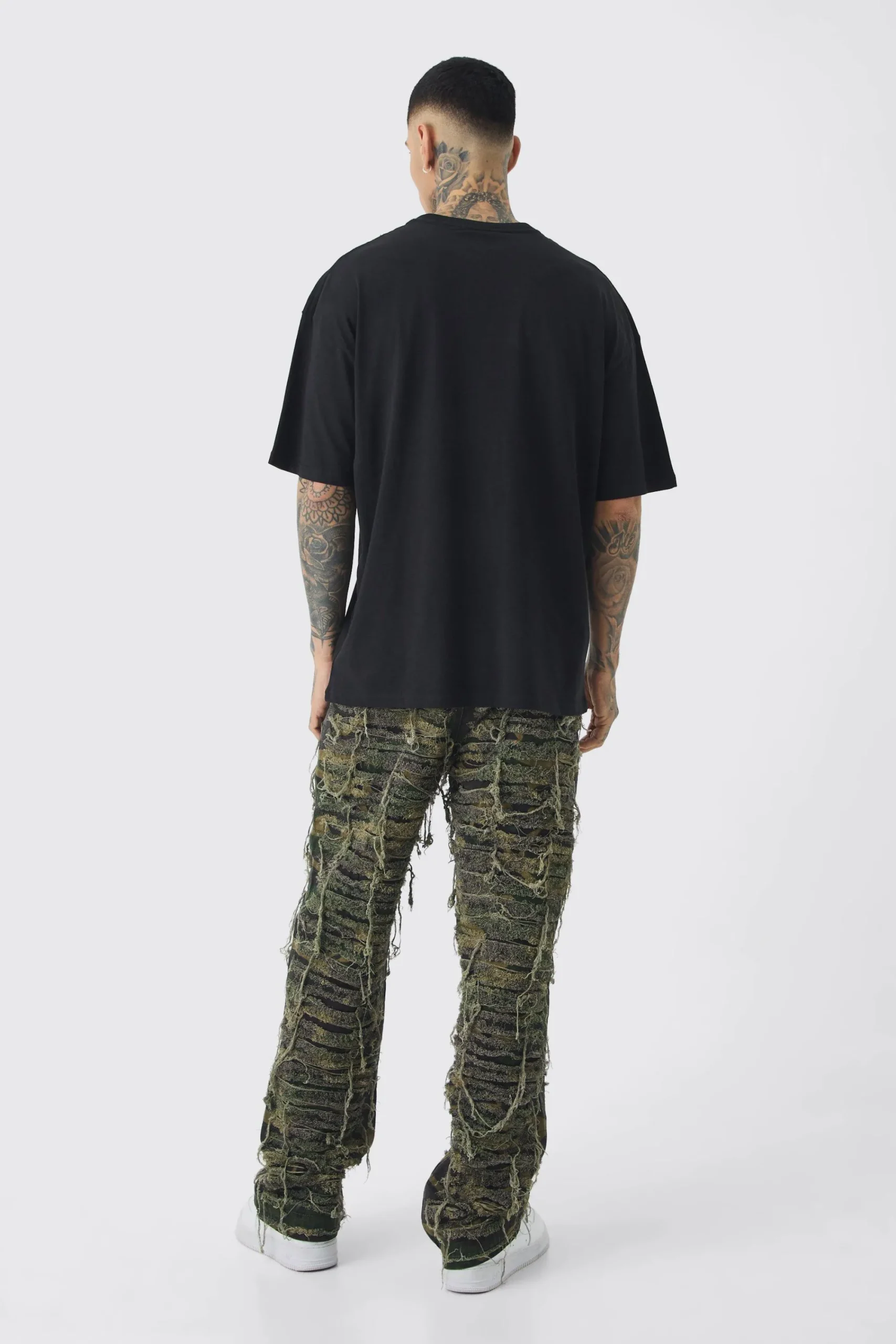 Tall Oversized Floral Mask T-shirt | UK^boohooMAN New