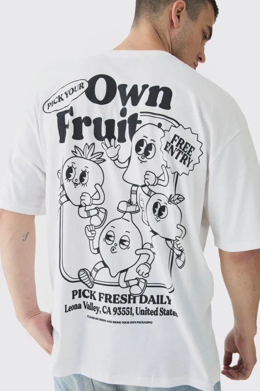 Tall Oversized Fruit Graphic T-Shirt | UK^boohooMAN Discount
