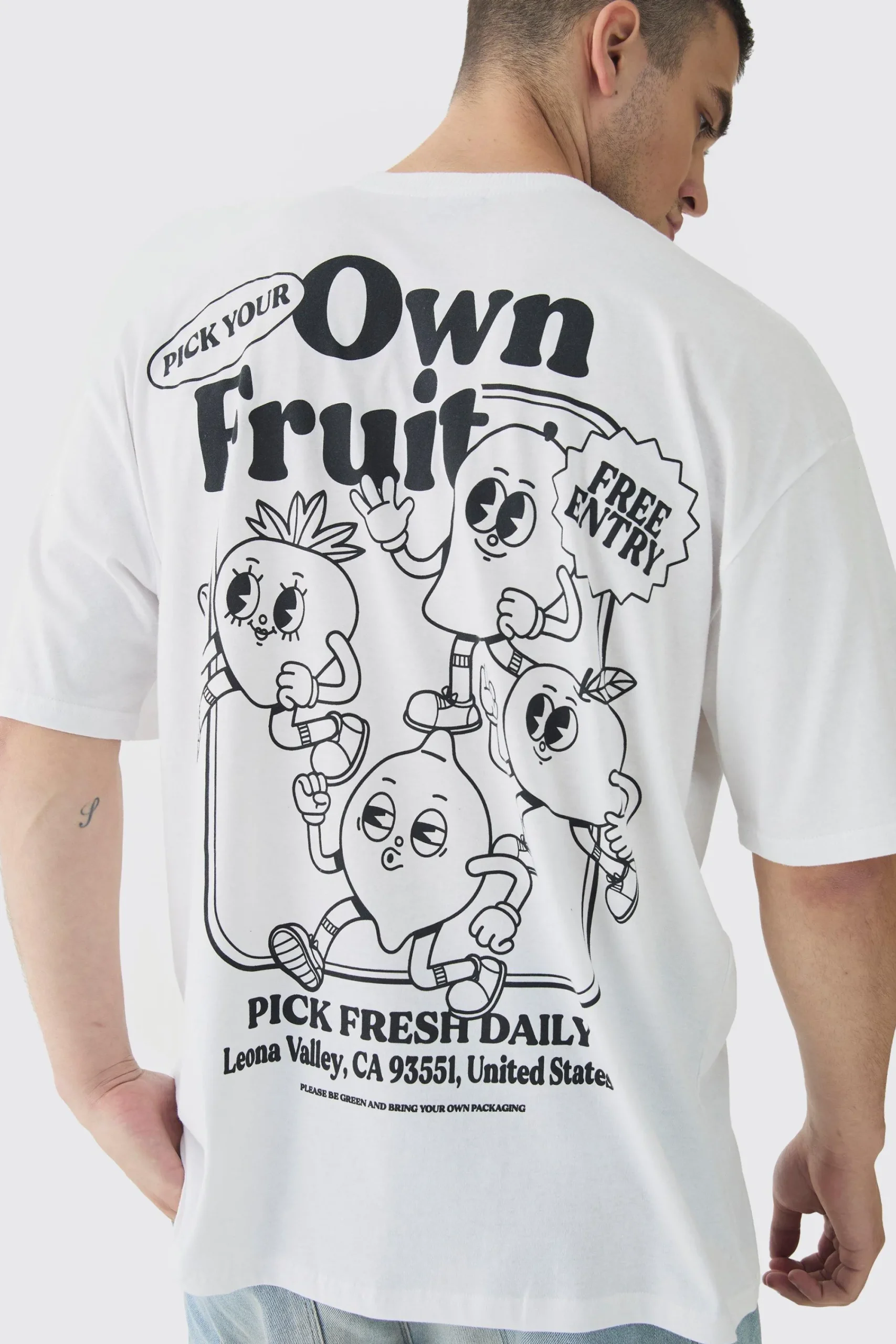 Tall Oversized Fruit Graphic T-Shirt | UK^boohooMAN Discount