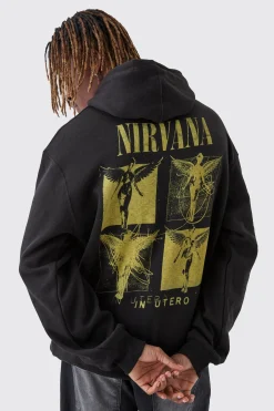 boohooMAN Tall Oversized Nirvana License Print Hoodie | UK| Hoodies & Sweatshirts