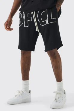 boohooMAN Tall Oversized OFCL Applique Jersey Shorts | UK| Shorts
