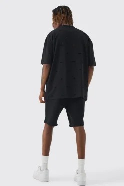 boohooMAN Tall Oversized OFCL Applique Jersey Shorts | UK| Shorts