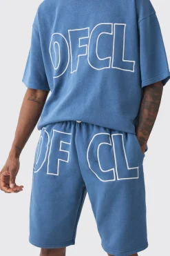 boohooMAN Tall Oversized Ofcl Applique T-shirt & Short Set | UK| Tracksuits