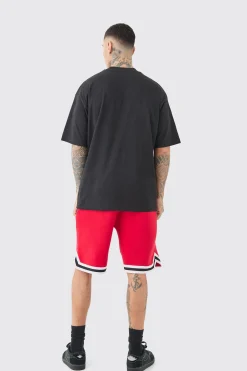 boohooMAN Tall Oversized OFCL Basketball T-shirt & Short Set | UK| Tracksuits