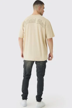 Tall Oversized Official Man Cross Puff Print T-Shirt | UK^boohooMAN Outlet