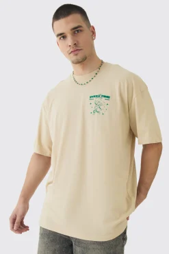 Tall Oversized Pizza Graphic T-Shirt | UK^boohooMAN New