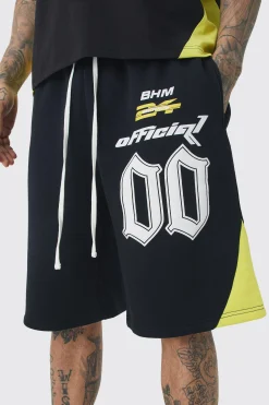 boohooMAN Tall Oversized Puff Print Moto Mid Length Shorts | UK| Shorts