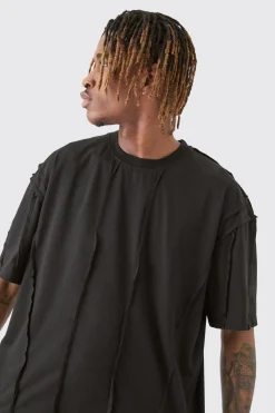 boohooMAN Tall Oversized Raw Interlock Seam T-shirt & Cargo Short Set | UK| Shorts|Tracksuits