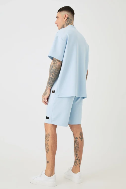 boohooMAN Tall Oversized Scuba T-shirt & Relaxed Short Set | UK| Tracksuits