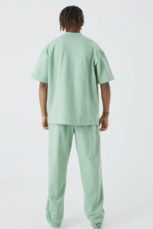 boohooMAN Tall Oversized T-shirt & Relaxed Jogger Interlock Set | UK| Tracksuits