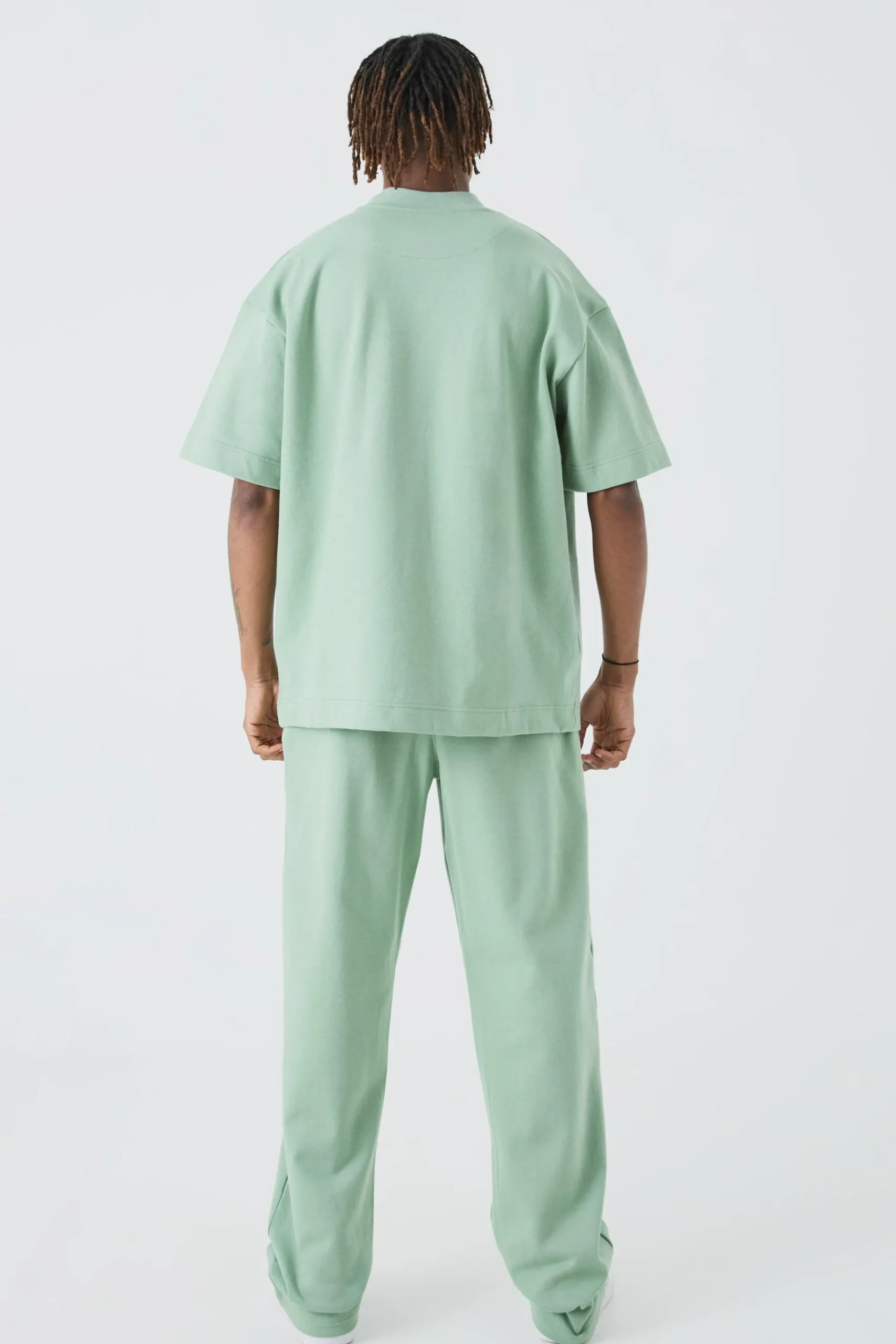 boohooMAN Tall Oversized T-shirt & Relaxed Jogger Interlock Set | UK| Tracksuits