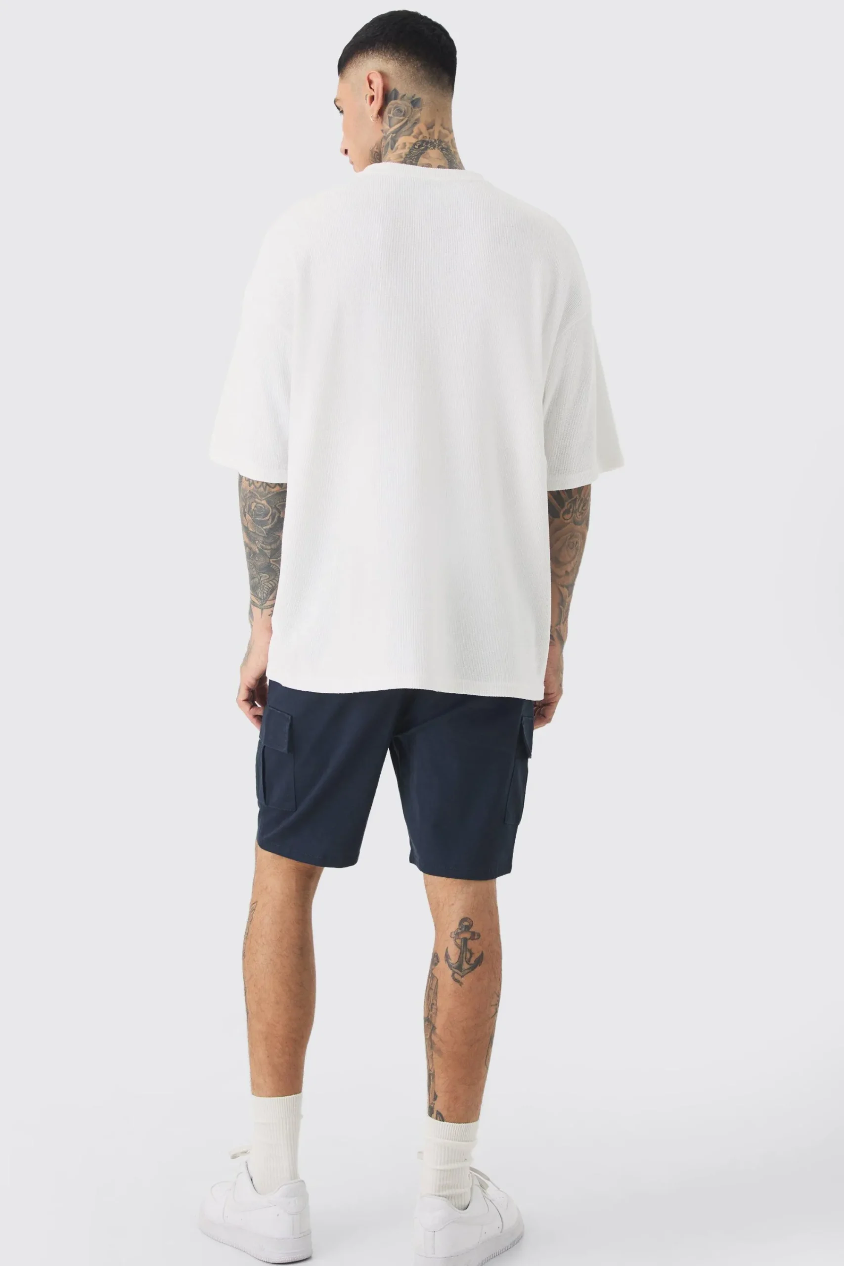 Tall Oversized Waffle T-shirt | UK^boohooMAN Online