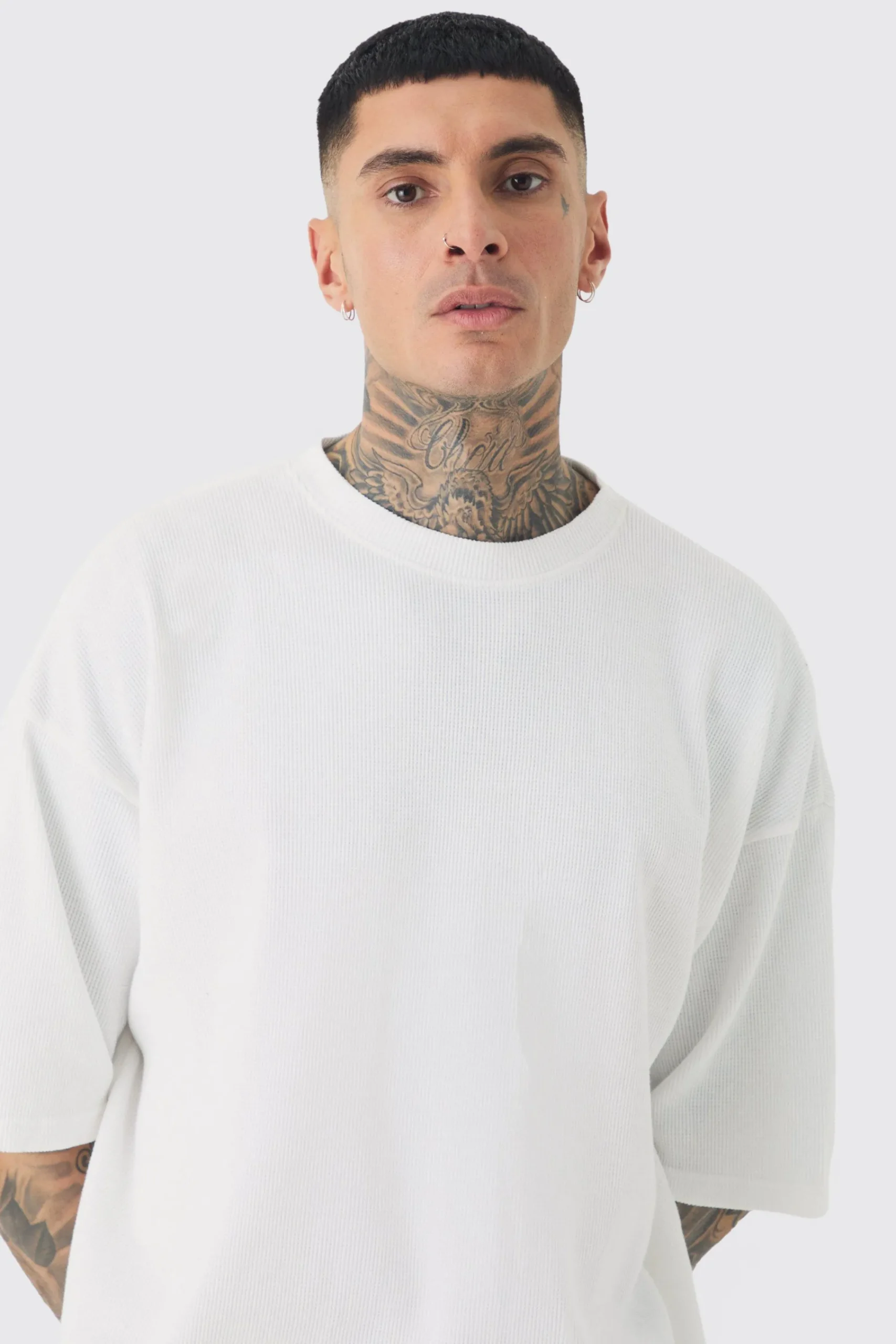 Tall Oversized Waffle T-shirt | UK^boohooMAN Online