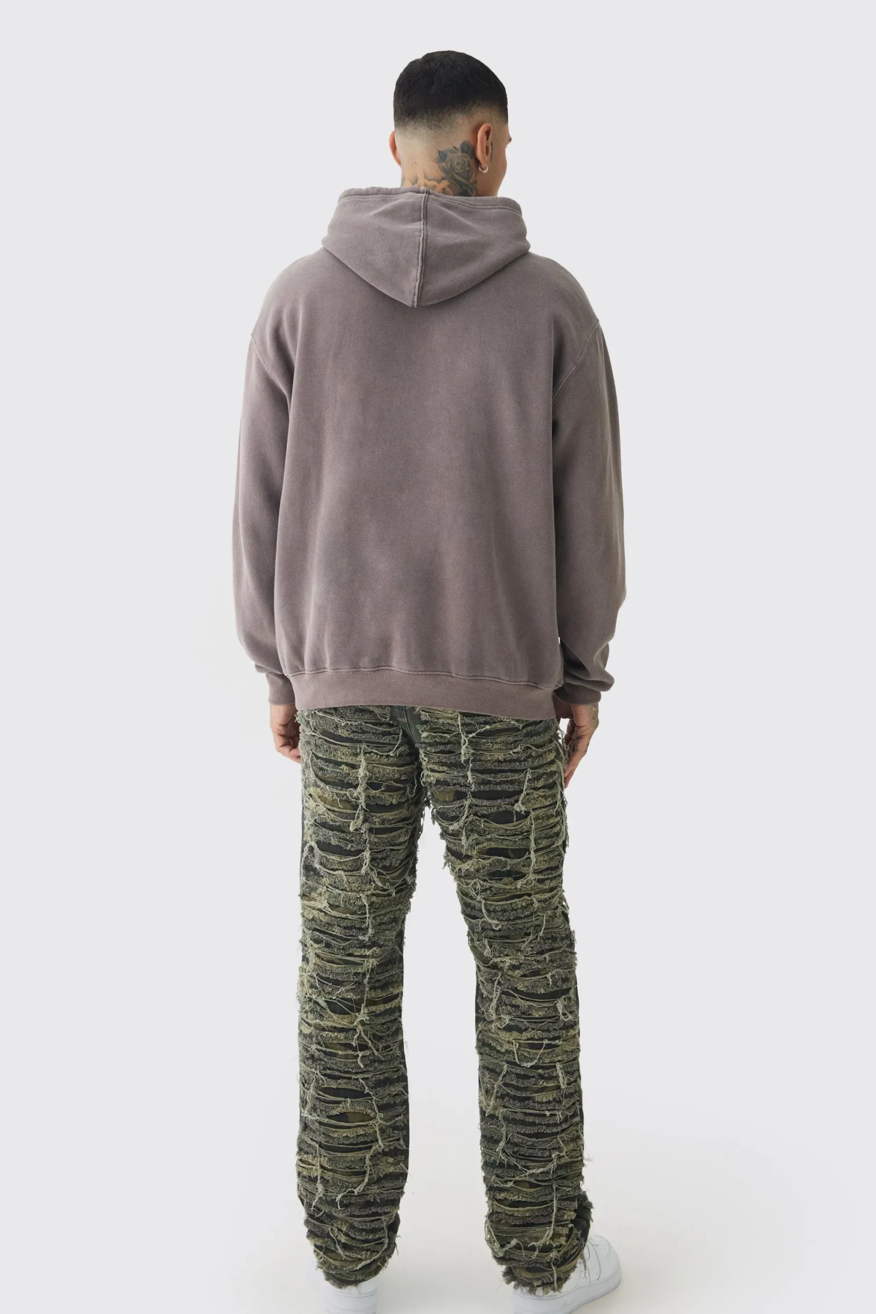 boohooMAN Tall Oversized Washed Wyoming Print Hoodie | UK| Hoodies & Sweatshirts