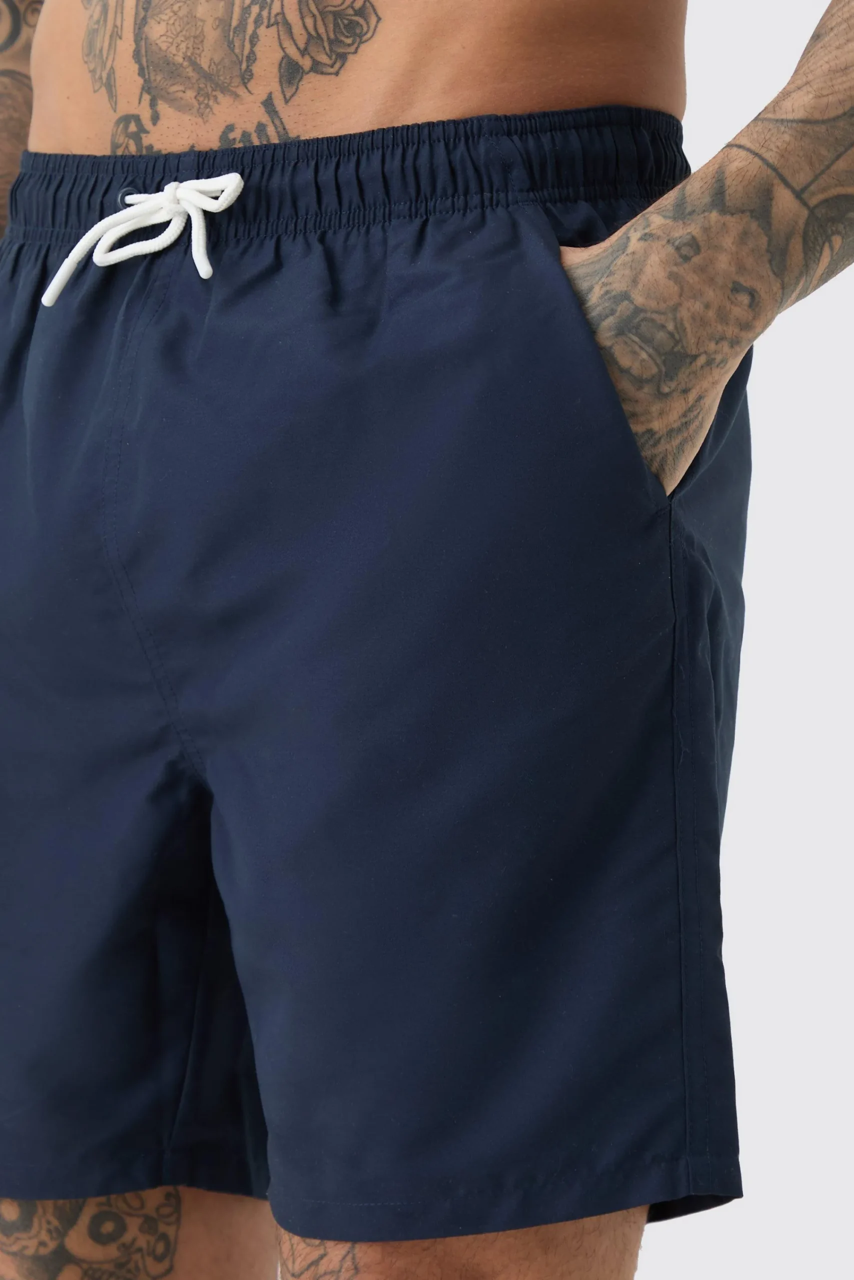 boohooMAN Tall Plain Mid Length Swim Short | UK| Shorts