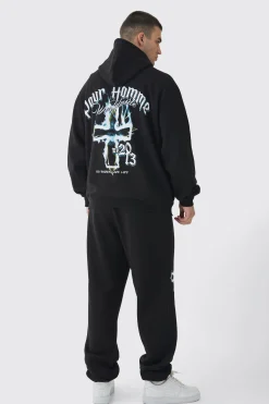 boohooMAN Tall Pour Homme Gothic Cross Tracksuit | UK| Tracksuits