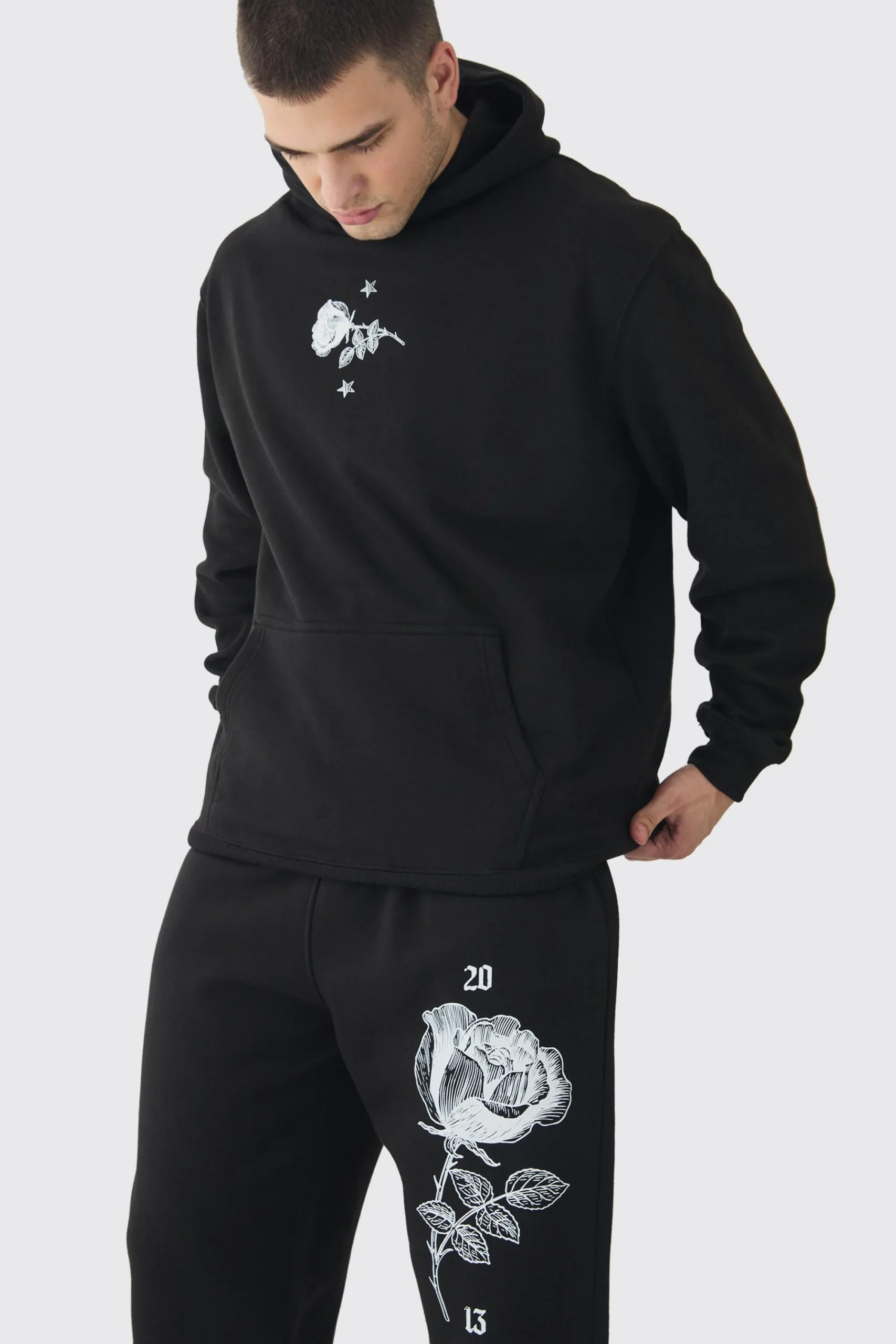 boohooMAN Tall Pour Homme Rose Print Tracksuit | UK| Tracksuits