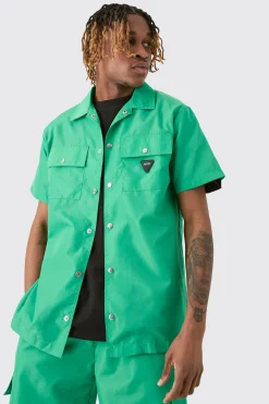 boohooMAN Tall Regular Patch Pocket Nylon Man Overshirt | UK| Shirts