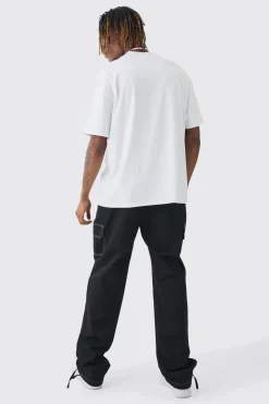 boohooMAN Tall Relaxed Cargo Worldwide Print Trouser | UK| Trousers