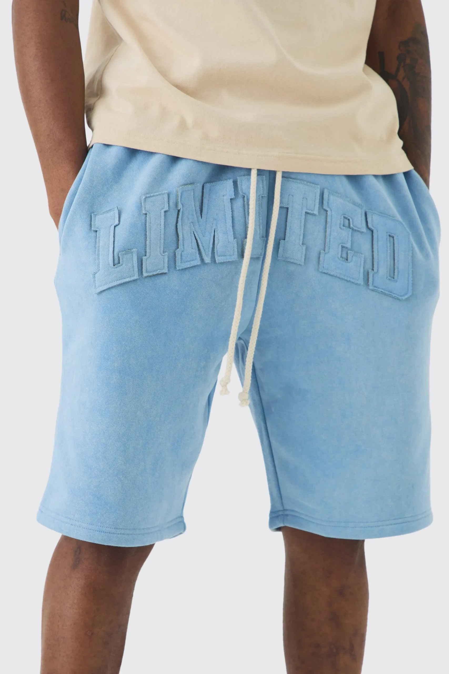 boohooMAN Tall Relaxed Fit Cross Printed Washed Jersey Shorts | UK| Shorts