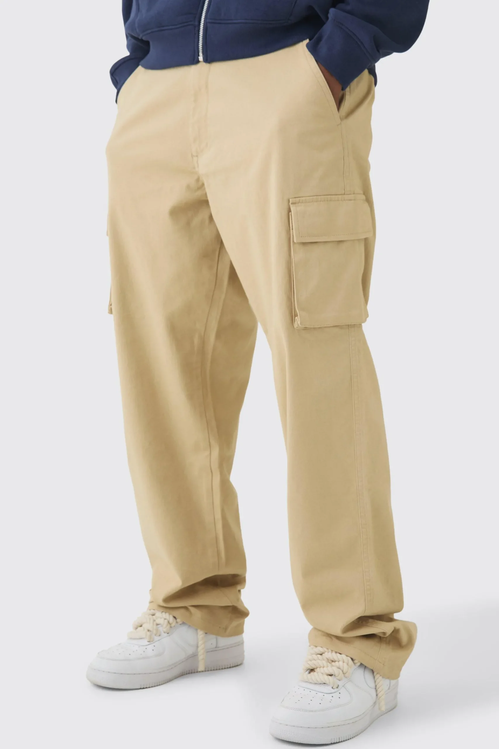 boohooMAN Tall Relaxed Fit Fixed Waist Cargo Trousers | UK| Trousers|Cargos